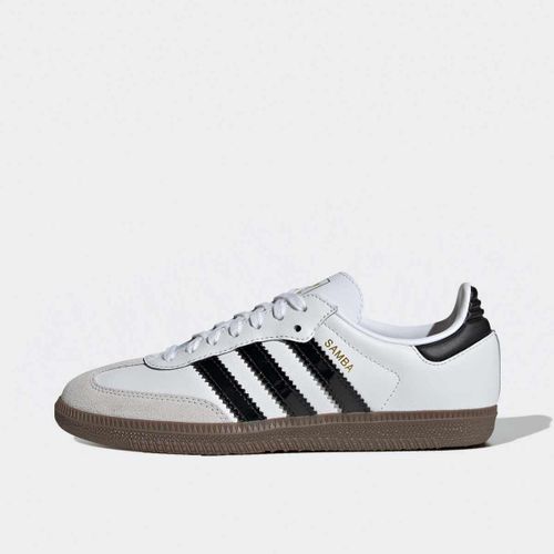 Chaussures Adidas Originals Samba Og J Ftwr White/core Black/gum 5 Unisex Blanc