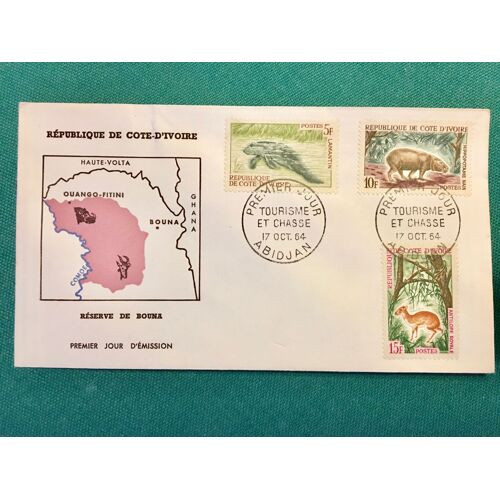 Enveloppe 1er Jour Cote D'ivoire 1964