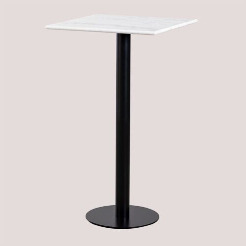 Table Haute Carrée Marbre (60x60 cm) Rocher NOIR