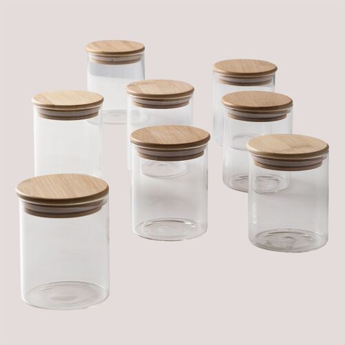Set de 8 bocaux Ø8 cm en verre Seyne