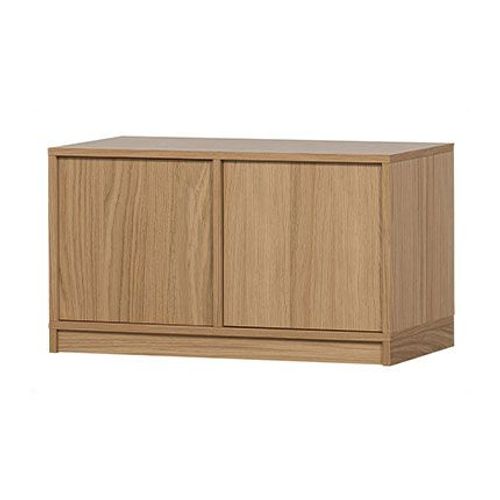 Buffet Bas 2 Portes 77x40x44 Cm En Placage Chêne - Torla