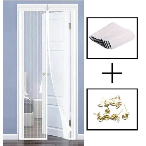 Rideau De Porte Anti-Moustique Ventilé,Pas De Poinçonnage,Fermeture Automatique,Couverture Invisible En Maille,Protection Pour Animaux De Compagnie Et Enfants - Type Baitiaowenyou-80x210cm