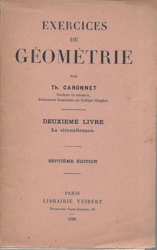Exercices De Géométrie - Deuxième Livre - La Circonférence