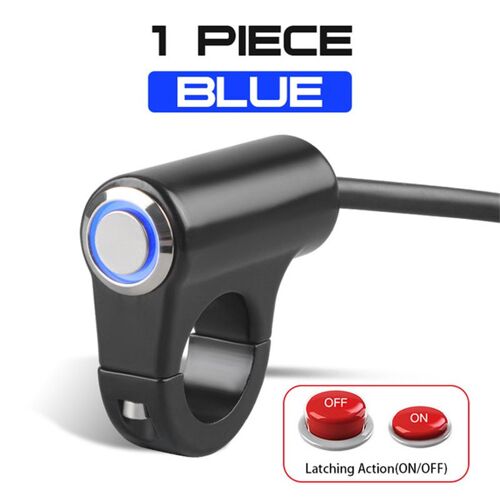 Bouton De Commutateur De Phare Antibrouillard Pour Guidon De Moto, 22mm, 7/8 '', 12v-24v, Avec Lumière Led