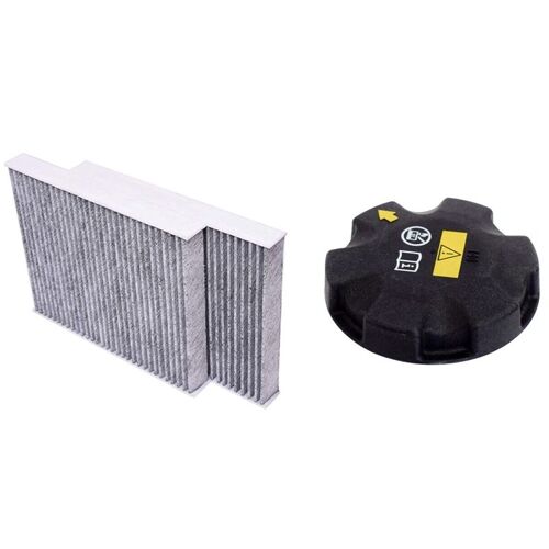 2 Accessoires De Voiture: 1 Set Filtre D'habitacle Et 1 Pcs De Débordement De Radiateur De Récupération De Liquide De Refroidissement Bouchon De Vase D'expansion