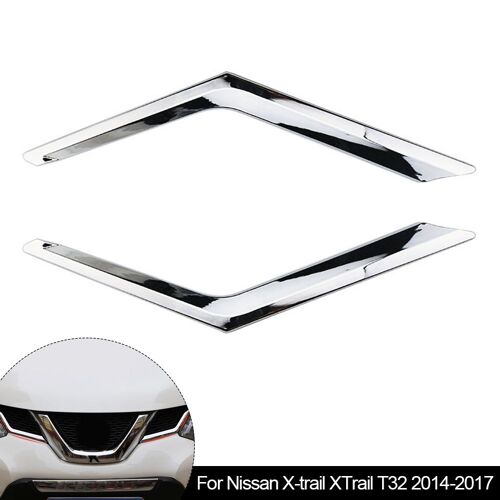 Calandre Avant Chromée Pour Nissan X-Trail Xtrail T32 2014 ¿ 2017, 2 Pièces, Autocollants De Décoration De Calandre Pour Voiture Abs