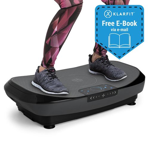 Klarfit Vibe 4dx Pro Plateforme Vibrante 300w -Oscillation Horizonzale 0-12 Mm / Verticale 1-2 Mm / Linéaire 0-8 Mm - 4 Modes 4dx Triplemotor - Charge 120kg ¿ Gris & Noir