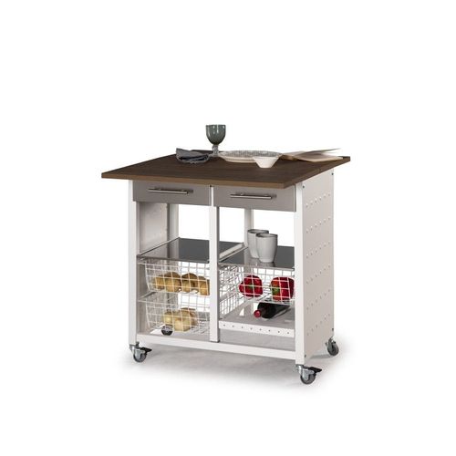 Don Hierro - Desserte De Cuisine Double Convertible En Table D'appoint, Eko-Cerisier Le Gard