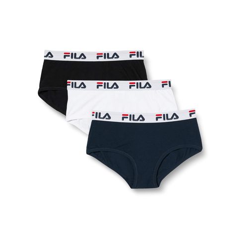 Lot De 3 Shortys Fila En Coton Pour Femme De Fila : Noir Blanc Et Bleu / Xl