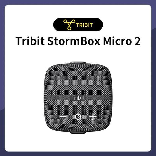 Tribit StormBox Micro 2 ¿ Mini enceinte Bluetooth 90dB, basses puissantes, étanche IP67, avec sangle intégrée pour camping ¿ Noir