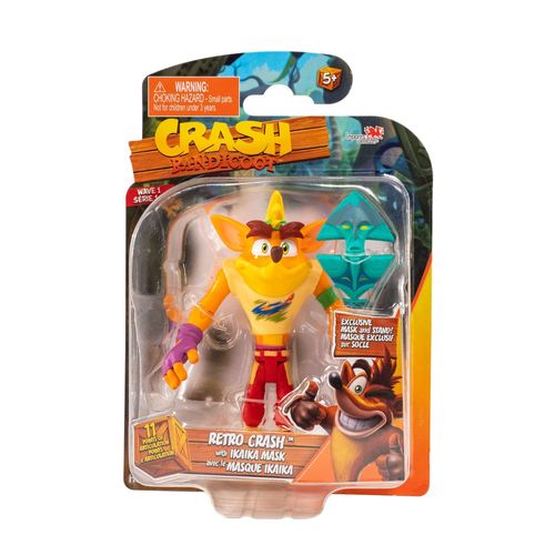 Crash Bandicoot 11cm Retro Crash With Ika Ika Mask Collectable Figure