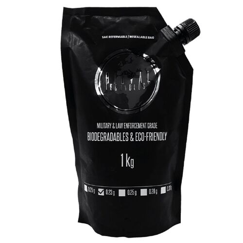 Sac 1 Kg Billes Airsoft Bio Blanches 0.23 G 6 Mm Blanches Bioval - 804034