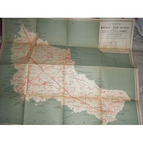 Carte Ancienne Belle-Ile-En-Mer 1:25 000 Éditée Par Maurice Robert À Quiberon