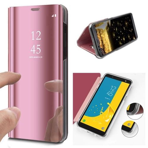 Coque Galaxy S21 Plus + Samsung Housse Etui À Rabat Chromé Miroir Cover View rose