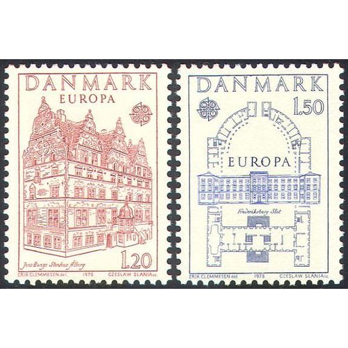 2 Timbres Neufs Europa Danemark 1978