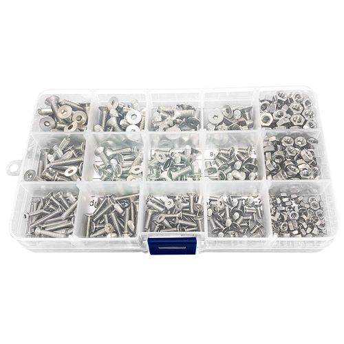 440 Pieces Bouchon Vis Avec Boîte Assortiment Bouton Tête Bricolage Outil Boulons Ecrous Ensemble Reparation Attaches Inox Maison M3 M4 M5