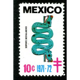 Timbre Mexico, Serpiente Bicefala, Mexico, 1971-72, 10c