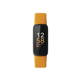 Fitbit Inspire 3 - Noir - Tracker d'activités avec bracelet - silicone - de couleur orange - taille du poignet : jusque 221 mm - Bluetooth - lumière du matin, noir
