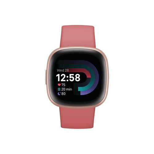 Fitbit Versa 4 - 40 mm - rose cuivre - montre intelligente avec bracelet - sable rose - taille du bracelet : S/L - NFC, Bluetooth