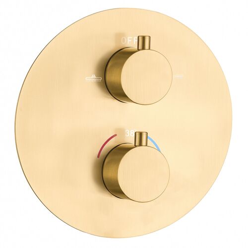 Valaz Corps thermostatique encastré rond à deux voies en or mat avec protection PVD
