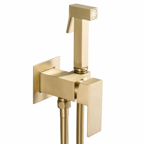 Valaz Robinet de bidet encastré carré en or mat avec protection PVD - Série Tajo