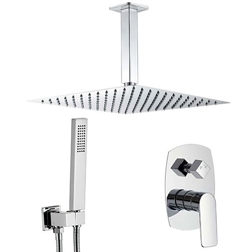Valaz Douche encastrée à levier unique ovale/carrée chromée série Esla - 30 cm
