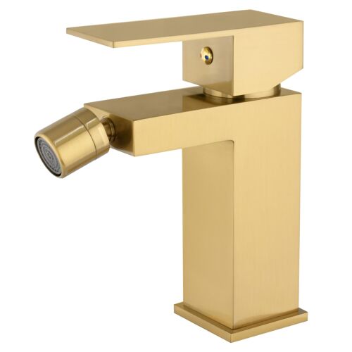 Valaz Robinet de bidet carré monocommande en or brossé - Série Segura