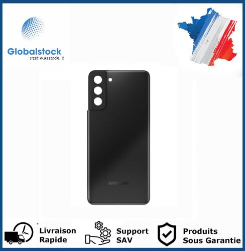 Vitre Arrière Pour Samsung Galaxy S21 Plus Noir Logo + Ce