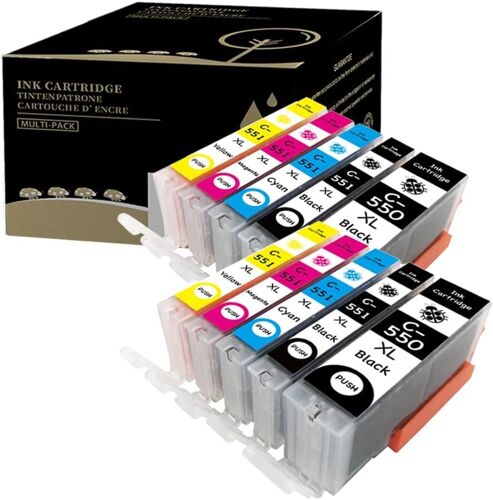 10 pièces Compatible Cartouche Canon PGI 550 XL CLI 551 XL PGI-550XL CLI-551XL PGI550 CLI551 pour Canon IP 7250 IP 8750 IX 6850 MX 725 MG 5450 MG 5550 MG 5650 MG 6450 MG 6650 MX 725 MX 925