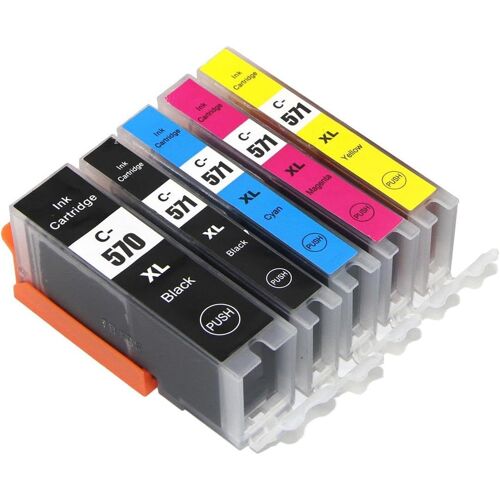 1 Ensemble de 5 Cartouches d'encre à remplacer PGI-570 & CLI-571 Compatible/Non-OEM pour PIXMA Imprimantes (5 Encres)