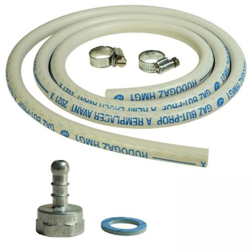 Kit connexion gaz tuyau + adaptateur tetine + raccords pour rechauds et barbecues à gaz