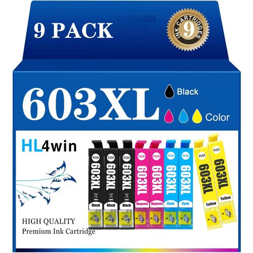 603 XL Multipack Cartouches d'encre compatibles avec Epson 603 603XL, pour Expression Home XP-3100 XP-2100 XP-2105 XP-4100 XP-4155, Workforce WF-2830 WF-2810 WF-2835 WF-2850