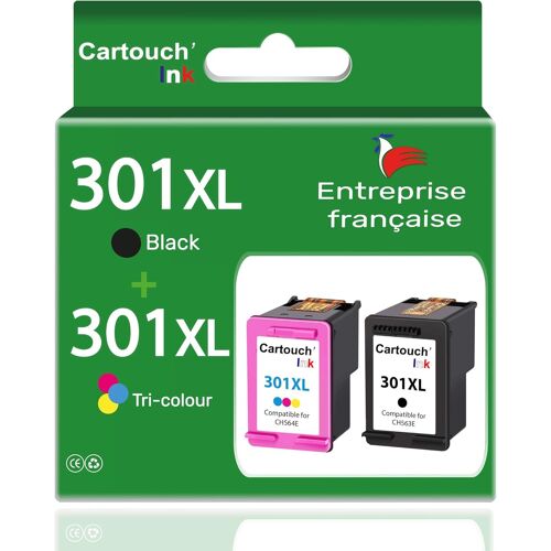 301XL - 2 Cartouches d'encre Compatible avec HP 301 XL 301 - (1 Noir + 1 Couleur)