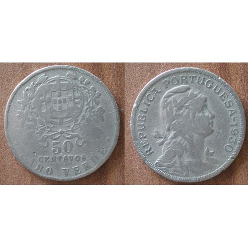 Cap Vert 50 Centavos 1930 Piece Cape Verde Colonie Portugal Escudos Escudo Centavo