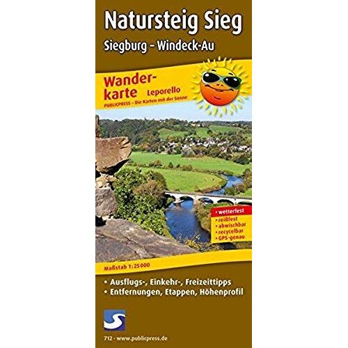 Natursteig Sieg, Siegburg - Windeck-Au 1 : 25 000