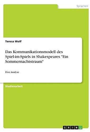 Das Kommunikationsmodell Des Spiel-Im-Spiels In Shakespeares "Ein Sommernachtstraum