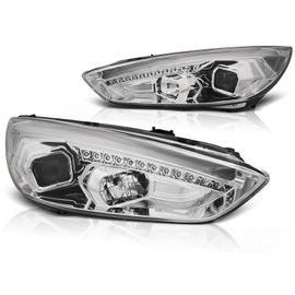 Phares Avant Ford Focus Mk3 15- Chrome Drl Led