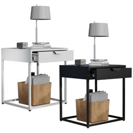 Vcm Métal, Table De Nuit, Table D'appoint, Tiroir, Console, Table De Chevet, Flokas