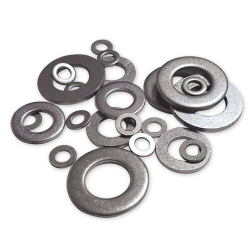 RONDELLES PLATES INOX A4 AISI 316 GAMME DE 5 A 16 mm de Ø 12 X 24