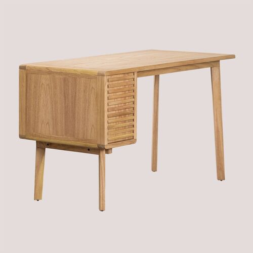 Bureau 125x60 cm en bois Deleyna Marron Bois Naturel