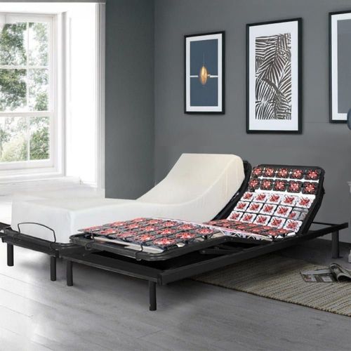 Lit Electrique Avec Sommier À Plots Et Soutien Lombaire 70x190 Cm