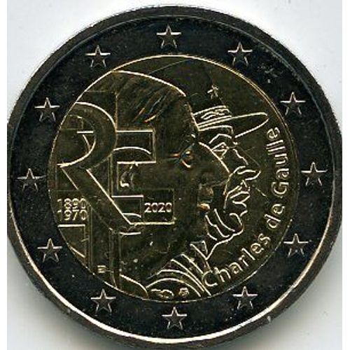 France 2 Euros 2020 Commémorative Charles De Gaulle