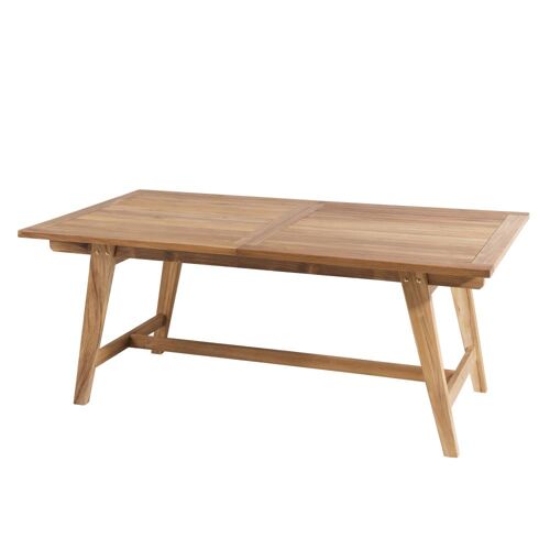 Table De Jardin Et Fauteuils Empilables En Teck 8/10 Personnes