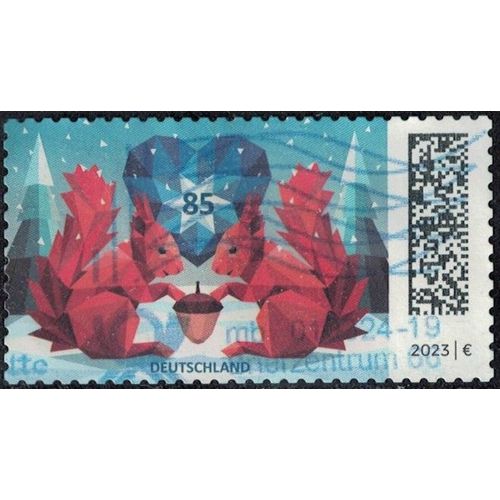 Allemagne 2023 Oblitéré Used Écureuils Dans La Neige Squirrels In The Snow Y&t De 3580 Su