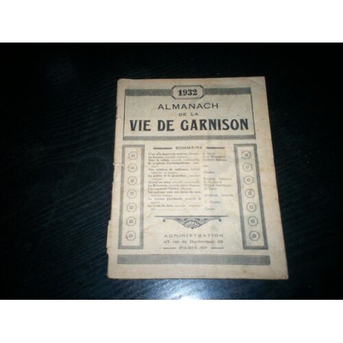 Almanach De La Vie De Garnison 1932