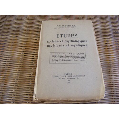 Etudes Sociales Et Psychologiques Ascétiques Et Mystiques