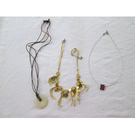Lot De 3 Colliers Bijoux Fantaisie