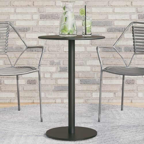 Vidaxl Table De Jardin Ronde Noir Ø50x72 Cm Acier