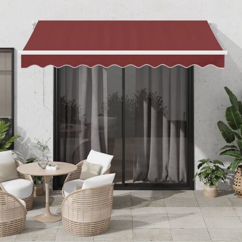 Vidaxl Auvent Manuel Rétractable Avec Led Bordeaux 300x250 Cm