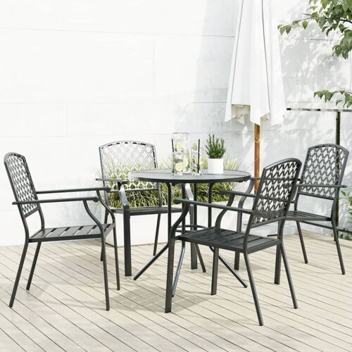 Vidaxl Ensemble De Chaises De Jardin Empilables 5 Pcs Anthracite